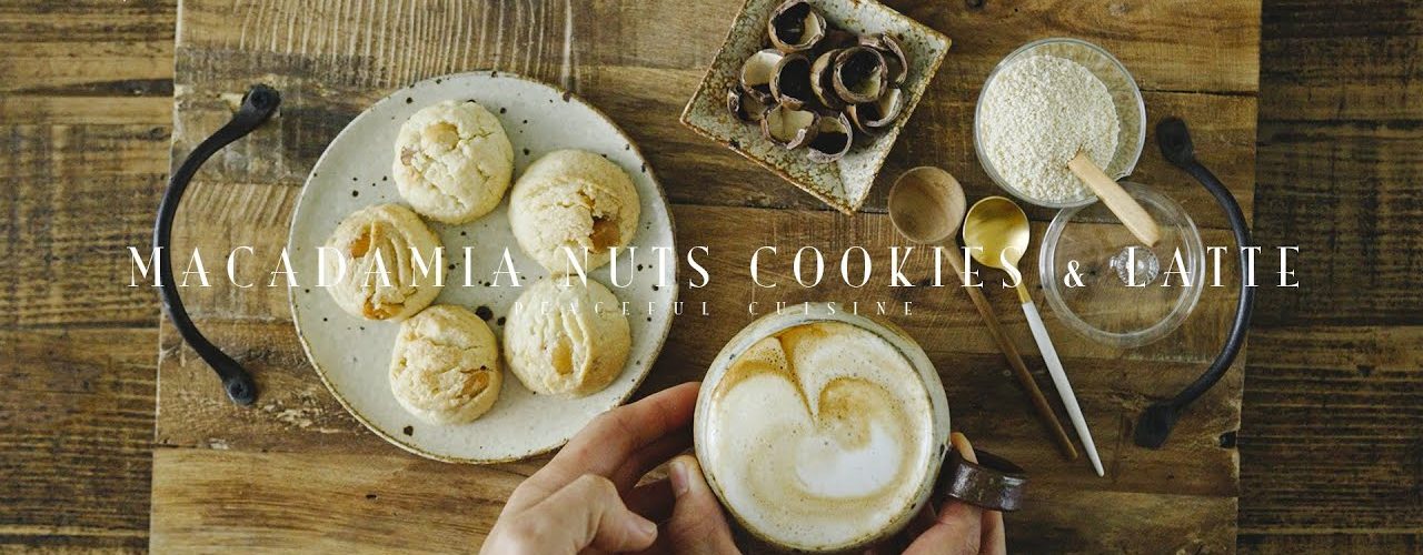 [No Music] How to make Macadamia Nuts Cookies and Latte