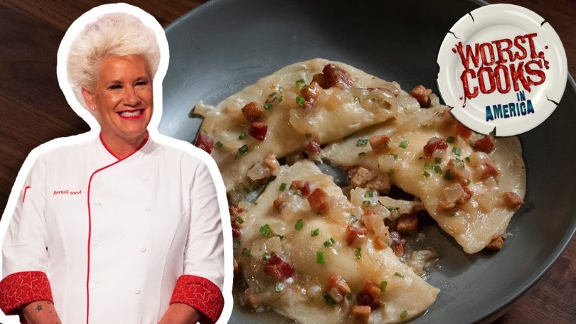 Anne Burrell’s Potato and Cheddar Pierogies | Worst Cooks in America | Food Network