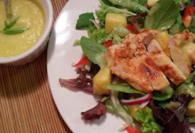 Chicken and Spring Mix Salad with Spicy Pineapple Dressing Recipe