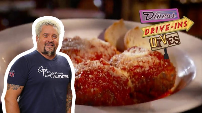 Guy Fieri Eats Stuffed Meatballs at Rigoletto | Diners, Drive-Ins and Dives | Food Network