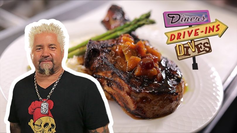 Guy Fieri Eats Bourbon Barbecue Pork Chops | Diners, Drive-Ins and Dives | Food Network