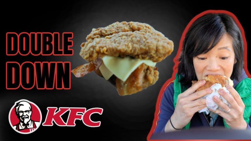 My First KFC Double Down – the bun-less fried chicken sandwich