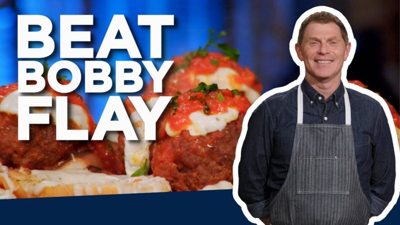 Bobby Flay Makes a Meatball Parmesan Sandwich | Beat Bobby Flay | Food Network
